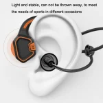 In-ear Waterproof Bone Conduction Earphone Magnetic Charging Swimming Sports Bluetooth Earphone, AS9 Grey, AS9 Orange, AS9 Blue - Image 9