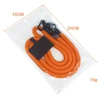 10mm Thick Rope Mobile Phone Lanyard Spacer Adjustable Anti Theft Phone Strap, NO.1 Orange, NO.2 Fluorescence Rose Red, NO.3 Fluorescence Green, NO.4 Classic Black, NO.5 Green and Blue... - Image 3