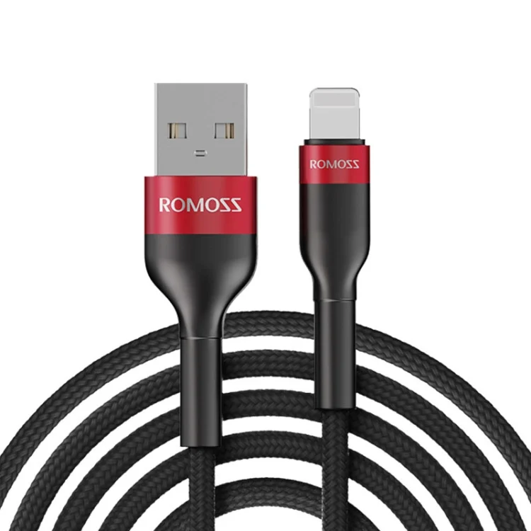 ROMOSS CB12B 2.4A 8 Pin Fast Charging Cable For IPhone / IPad Data Cable 2m, 2m Red Black, 2m Gray Black, 2m Blue