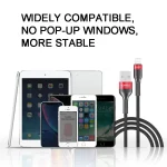 ROMOSS  CB12B 2.4A 8 Pin Fast Charging Cable For IPhone / IPad Data Cable 2m, 2m Red Black, 2m Gray Black, 2m Blue - Image 10