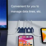 Punch Free Self-Adhesive Desktop Magnetic Data Cable Storage Fixer - Image 7