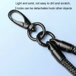 Nylon Braided Lanyard For Mobile Phone Multi-function Anti-lost Pad, Orange, Black, Blue, Dark Green, Dark Purple, Gray - Image 4