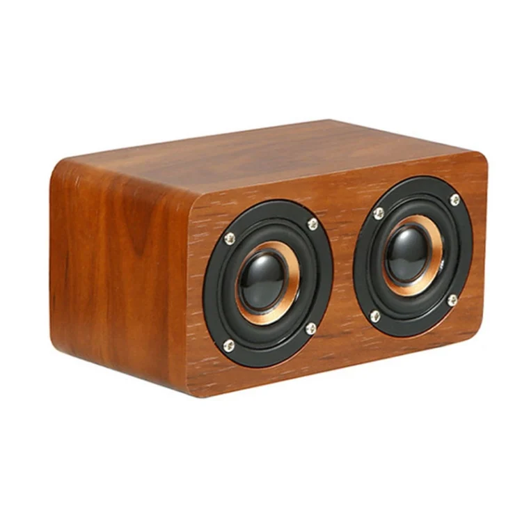 Wooden Retro 3D Stereo Audio Bluetooth Speaker Subwoofer Desktop Audio, K5A(Brown), K5A(Bamboo)