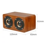Wooden Retro 3D Stereo Audio Bluetooth Speaker Subwoofer Desktop Audio, K5A(Brown), K5A(Bamboo) - Image 3
