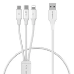 ROMOSS CB251N 66W 8 Pin + USB-C/Type-C + Micro USB 3 In 1 Charging Data Cable, 1.2m, 1.8m