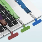 Mobile Phone Messenger Lanyard Adjustable Wide Hanging Neck Sling, Matcha Green, Gem Blue, Dark Purple, Orange, Silver, Classic Black - Image 2