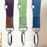 Mobile Phone Messenger Lanyard Adjustable Wide Hanging Neck Sling, Matcha Green, Gem Blue, Dark Purple, Orange, Silver, Classic Black - Image 3