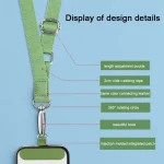 Mobile Phone Messenger Lanyard Adjustable Wide Hanging Neck Sling, Matcha Green, Gem Blue, Dark Purple, Orange, Silver, Classic Black - Image 5