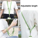 Mobile Phone Messenger Lanyard Adjustable Wide Hanging Neck Sling, Matcha Green, Gem Blue, Dark Purple, Orange, Silver, Classic Black - Image 9