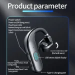 T50 Bluetooth 5.3 Wireless Headphone Single Ear Digital Display Stereo Earbuds, Color Boxed - Image 9