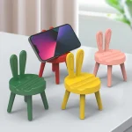 Cartoon Chair Shape Desktop Mobile Phone Holder Cute Mini Universal Phone Rack, Rabbit(Pink), Rabbit(Green), Rabbit(Yellow) - Image 7