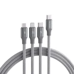 ROMOSS CB263N 1.5m PD20W Car Mobile Phone 3 In 1 TYPE-C Fast Charging Data Cable, Gray, Black
