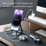 ROMOSS CB263N 1.5m PD20W Car Mobile Phone 3 In 1 TYPE-C Fast Charging Data Cable, Gray, Black - Image 3