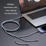 ROMOSS CB263N 1.5m PD20W Car Mobile Phone 3 In 1 TYPE-C Fast Charging Data Cable, Gray, Black - Image 6