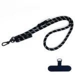 10mm Thick Rope Mobile Phone Anti-Lost Adjustable Lanyard Spacer, Black Pink Coarse Pattern, Rose Red Twill, Black Red Coarse Pattern, Dark Gray, Green Fluorescent Twill, Black White Twill...