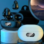 LED Digital Display Ear Clip Wireless Noise Reduction Bluetooth Headphone, R15 - Image 2