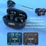 LED Digital Display Ear Clip Wireless Noise Reduction Bluetooth Headphone, R15 - Image 3