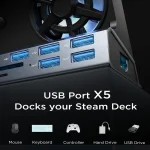 For ASUS ROG Ally 100W PD Charging Game Console Stand Multifunctional USB 3.0 Docking Station, 5 -in -1, 6 -in -1, 9 -in -1, 10 -in- 1 - Image 7