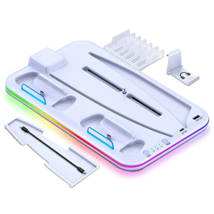 For PS5 / PSVR2 Controller Multi-Functional Cooling Base With RGB Lights