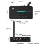 Bluetooth Audio Adapter  NFC Bluetooth Receiver Transmitter 2 In 1 With Remote Control - Image 2