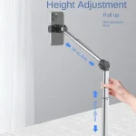 Mobile Live Piercing Bracket Aluminum Alloy 360 Degree Rotation Telescopic Adjustment Bedside Desktop Live Bracket, B90 - Image 4