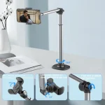 Mobile Live Piercing Bracket Aluminum Alloy 360 Degree Rotation Telescopic Adjustment Bedside Desktop Live Bracket, B90 - Image 5