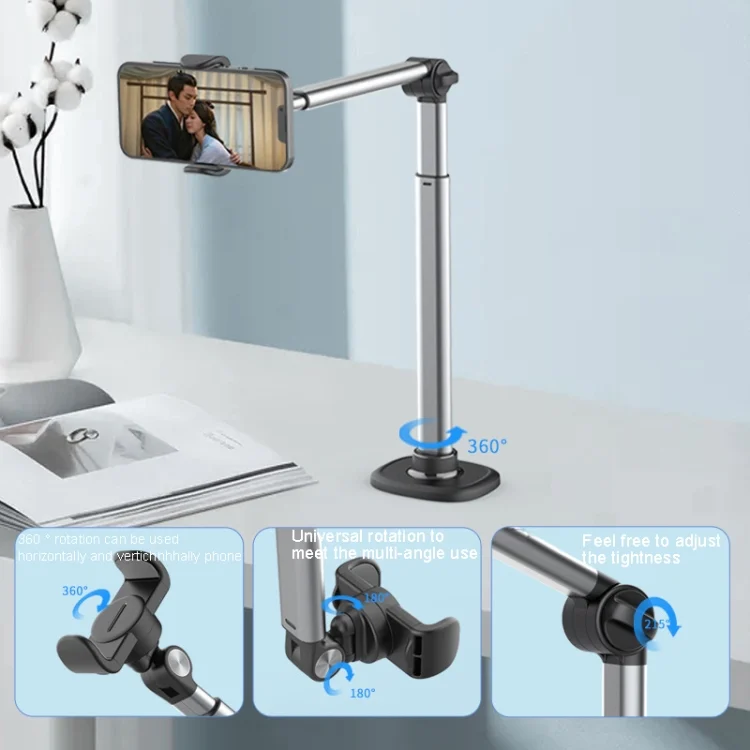 TBD06040383_B4.webp Mobile Live Piercing Bracket Aluminum Alloy 360 Degree Rotation Telescopic Adjustment Bedside Desktop Live Bracket, B90 - Image 5