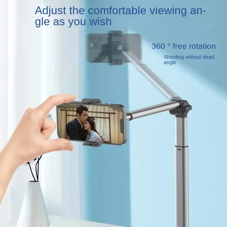 TBD06040383_B8.webp Mobile Live Piercing Bracket Aluminum Alloy 360 Degree Rotation Telescopic Adjustment Bedside Desktop Live Bracket, B90 - Image 9