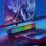 RGB Colorful Lighting Effect Desktop Long USB Wireless Bluetooth Speaker, Q6 - Image 3