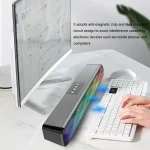 RGB Colorful Lighting Effect Desktop Long USB Wireless Bluetooth Speaker, Q6 - Image 4