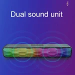 RGB Colorful Lighting Effect Desktop Long USB Wireless Bluetooth Speaker, Q6 - Image 5