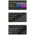 RGB Colorful Lighting Effect Desktop Long USB Wireless Bluetooth Speaker, Q6 - Image 9