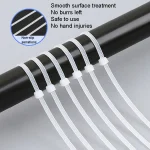National Standard 7.6mm Wide Self-Locking Nylon Cable Ties Plastic Bundle Cable Ties, 100pcs /Pack 8x300mm, 100pcs /Pack 8x350mm, 100pcs /Pack 8x400mm, 100pcs /Pack 8x450mm, 100pcs /Pack 8x500mm - Image 3