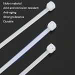 National Standard 7.6mm Wide Self-Locking Nylon Cable Ties Plastic Bundle Cable Ties, 100pcs /Pack 8x300mm, 100pcs /Pack 8x350mm, 100pcs /Pack 8x400mm, 100pcs /Pack 8x450mm, 100pcs /Pack 8x500mm - Image 4