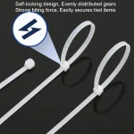 National Standard 7.6mm Wide Self-Locking Nylon Cable Ties Plastic Bundle Cable Ties, 100pcs /Pack 8x300mm, 100pcs /Pack 8x350mm, 100pcs /Pack 8x400mm, 100pcs /Pack 8x450mm, 100pcs /Pack 8x500mm - Image 5