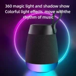 Bluetooth Wireless Fabric Speaker Cylindrical Waterproof Subwoofer With RGB Light - Image 3