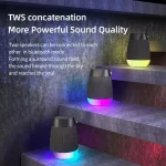 Bluetooth Wireless Fabric Speaker Cylindrical Waterproof Subwoofer With RGB Light - Image 4