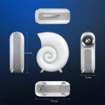 Conch-Shaped APP Controls Wake-Up Smart Clock Bluetooth Speakers With White Noise, N70 Conch - Image 3