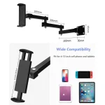 Wall Mount Tablet Cell Phone Stand Long Arm Stretchable Holder for 4-13 Inch Devices, Stretchable Tablet  Bracket 3 - Image 3