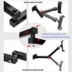 Wall Mount Tablet Cell Phone Stand Long Arm Stretchable Holder for 4-13 Inch Devices, Stretchable Tablet  Bracket 3 - Image 7