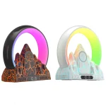 Flame Mountain Ambient Light Wireless Charger Smart Alarm Clock Bluetooth Speaker with Wake-up Function, CHS-NL20 (Black), CHS-NL20 (White) - Image 2