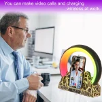 Flame Mountain Ambient Light Wireless Charger Smart Alarm Clock Bluetooth Speaker with Wake-up Function, CHS-NL20 (Black), CHS-NL20 (White) - Image 11