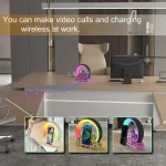 Flame Mountain Ambient Light Wireless Charger Smart Alarm Clock Bluetooth Speaker with Wake-up Function, CHS-NL20 (Black), CHS-NL20 (White) - Image 4