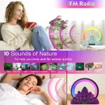 Flame Mountain Ambient Light Wireless Charger Smart Alarm Clock Bluetooth Speaker with Wake-up Function, CHS-NL20 (Black), CHS-NL20 (White) - Image 10