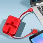 5-In-1 Telescopic Multifunctional Charging Cable Phone Bracket Function With Makeup Mirror, with Holder+Mirror