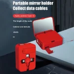 5-In-1 Telescopic Multifunctional Charging Cable Phone Bracket Function With Makeup Mirror, with Holder+Mirror - Image 4