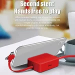 5-In-1 Telescopic Multifunctional Charging Cable Phone Bracket Function With Makeup Mirror, with Holder+Mirror - Image 7