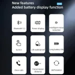 Ear-Mounted Waterproof Sports Smart Noise Reduction Bluetooth Earphones With LED Battery Display, YW-CSDM22 Black - Image 4