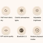 Moon Starry Sky Atmosphere Light Bluetooth Speaker Vinyl Record Audio, T20 (Black), T20 (White), T20 (Pink) - Image 4