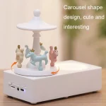 Carousel Shape Night Light Cute Wireless Bluetooth Speaker - Image 3